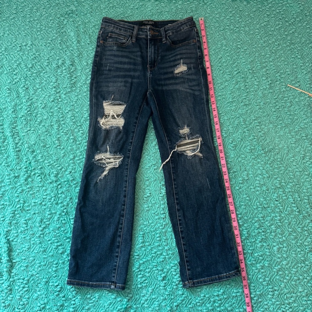 Judy Blue Women's 5/27 Straight Leg Blue Denim Jeans Stretch